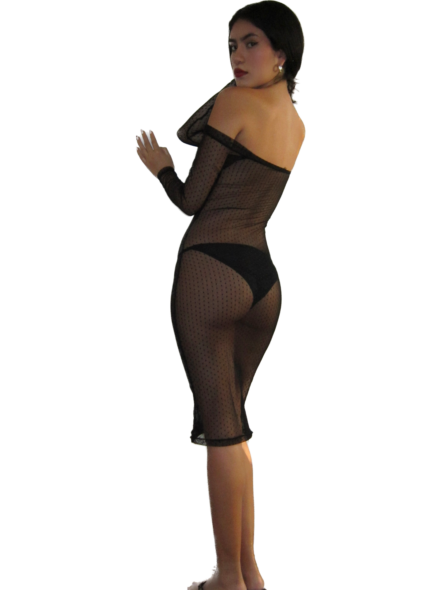 the carmen midi dress // black