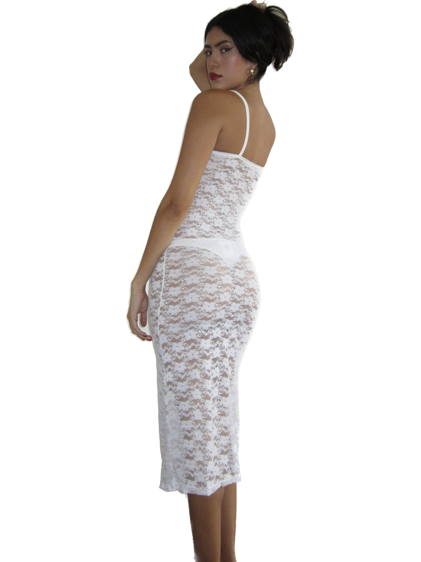 the belle midi dress // white