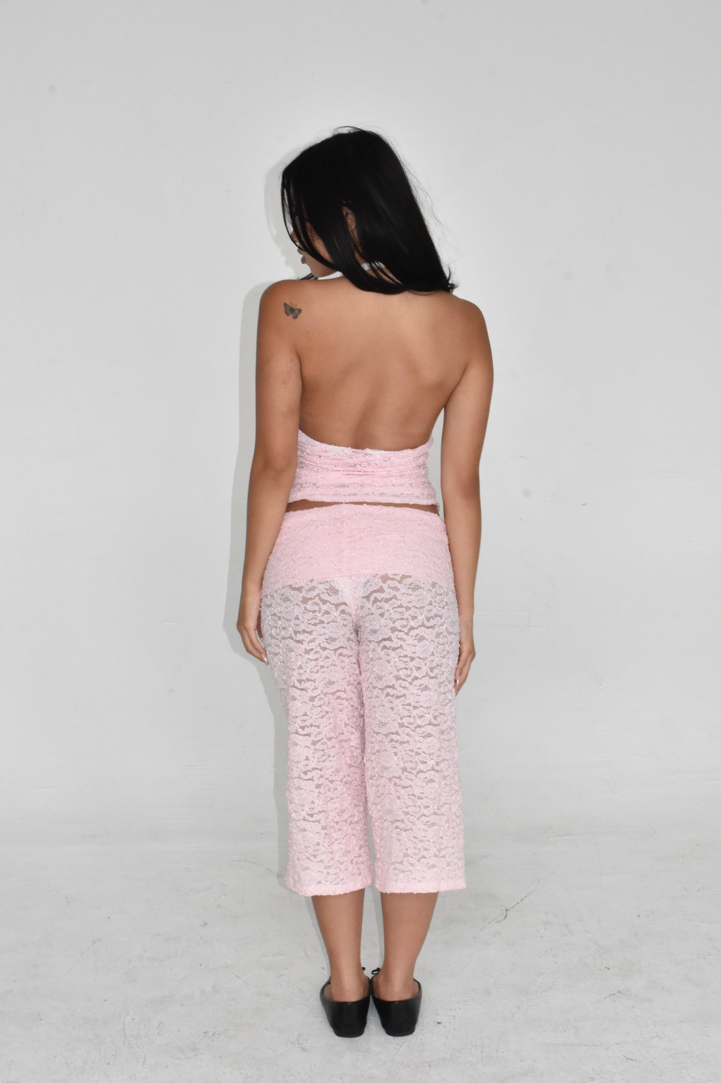 the sara halter top // baby pink