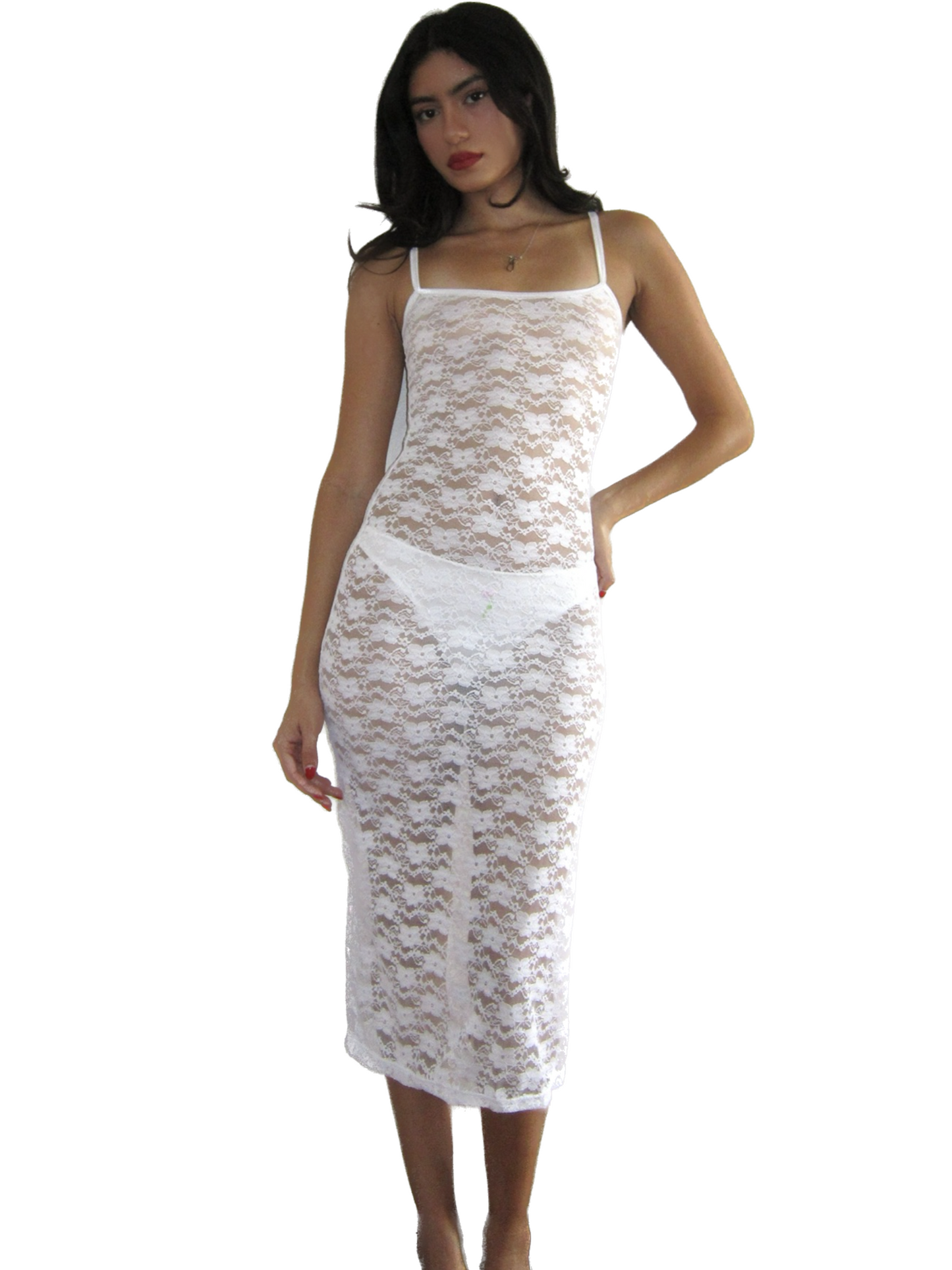 the belle midi dress // white