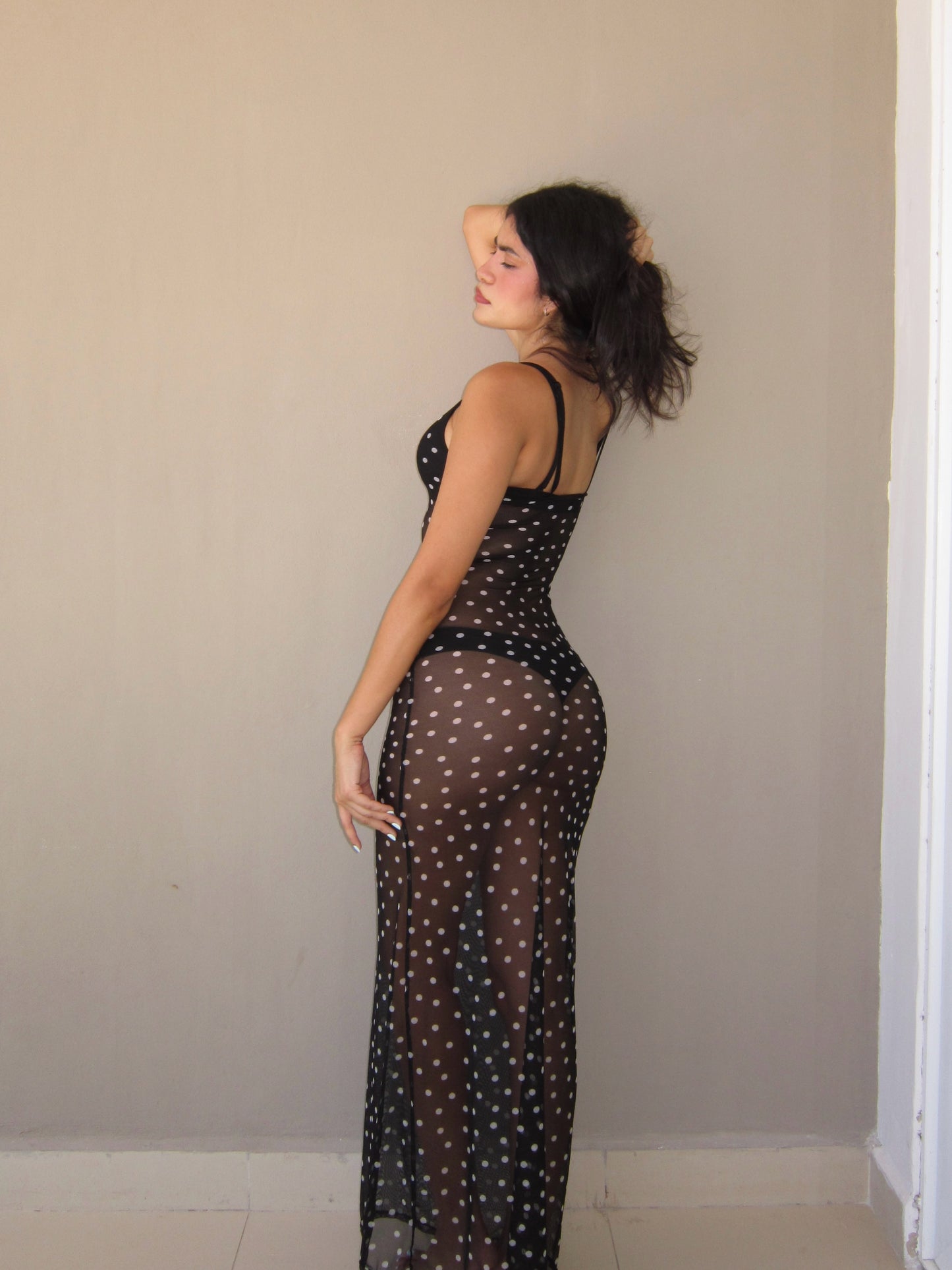 the margot maxi dress // b&w mesh