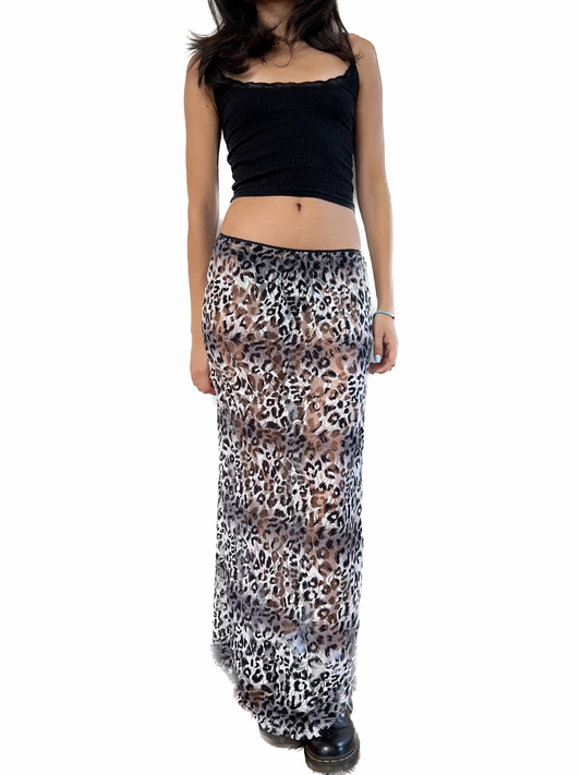 the emma maxi skirt // b&w leopard