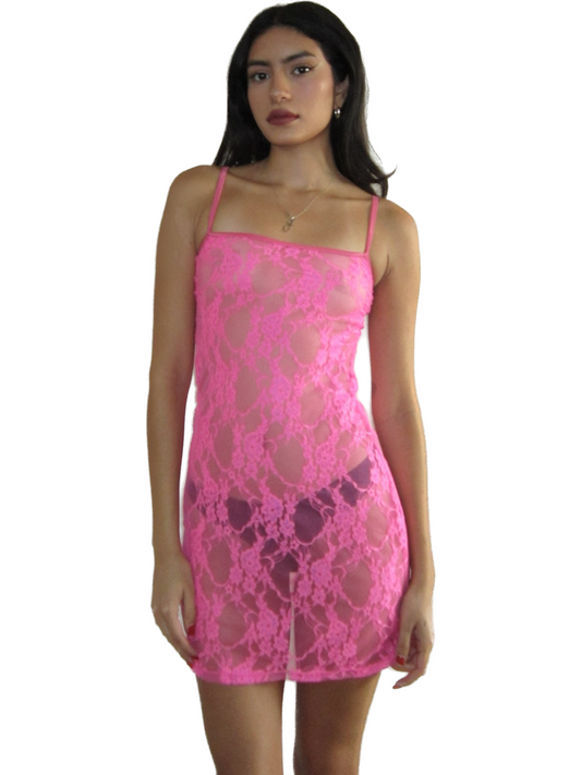 the diana mini dress // hot pink