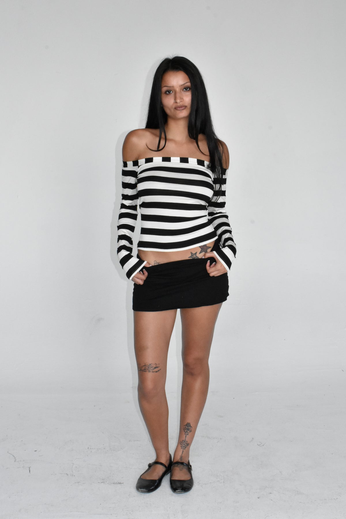 the stella long sleeve // b&w stripe