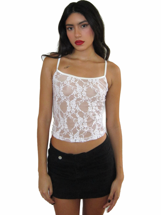 the rosa cami top // lacy white