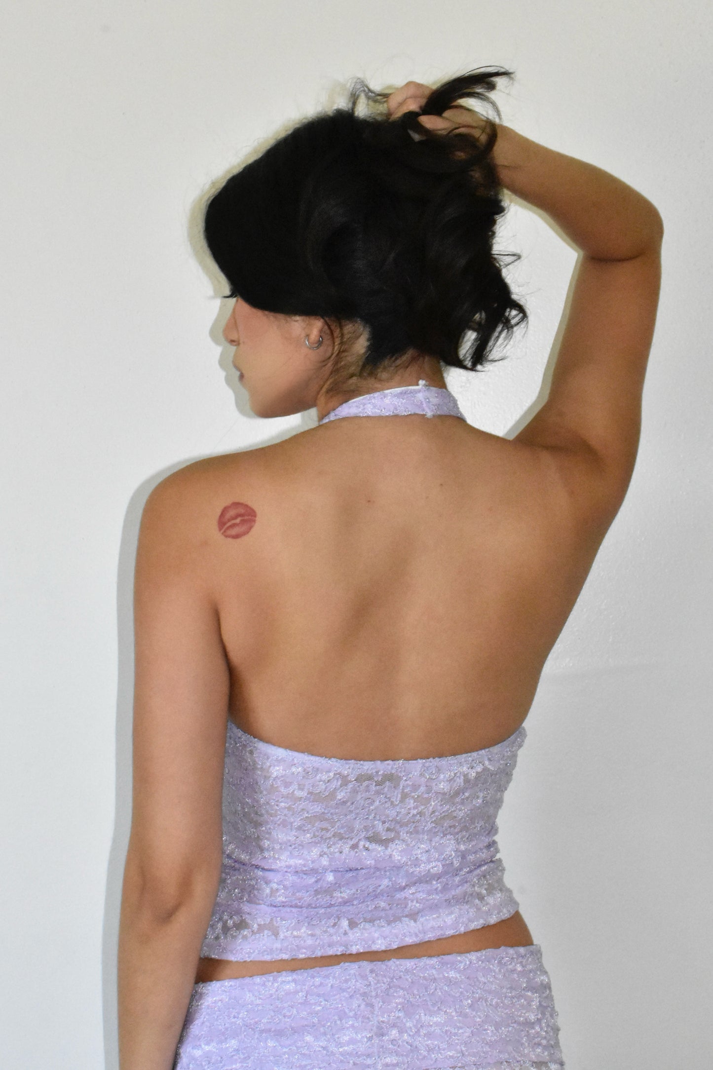 the sara halter top // lilac