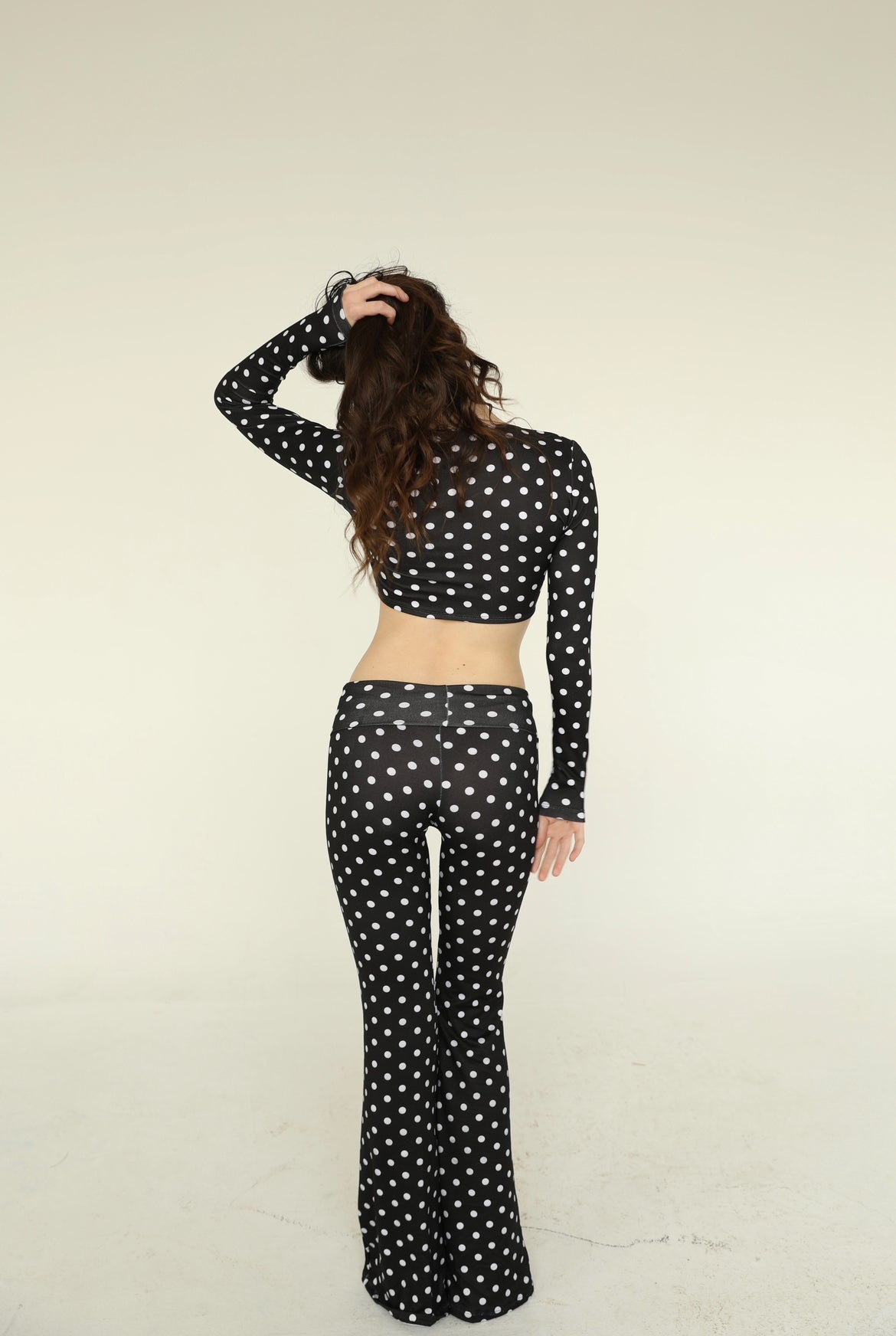 the primadonna long sleeve // black polka dot