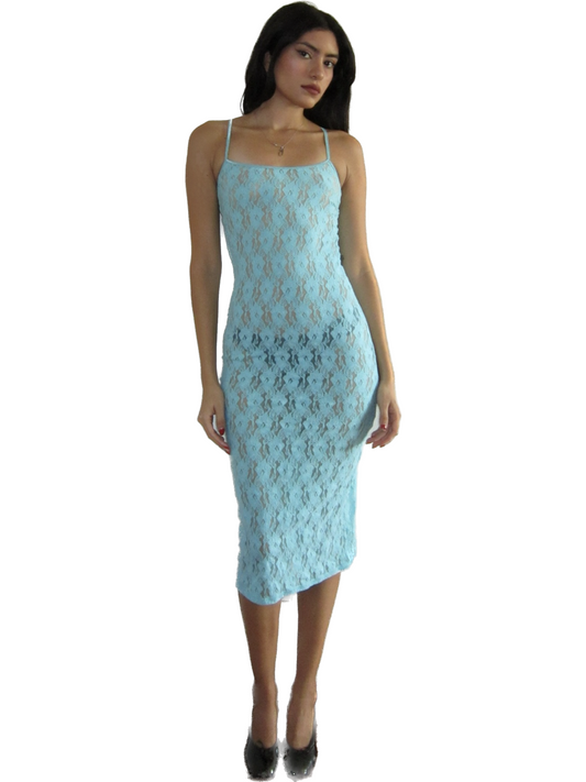 the belle midi dress // turquoise