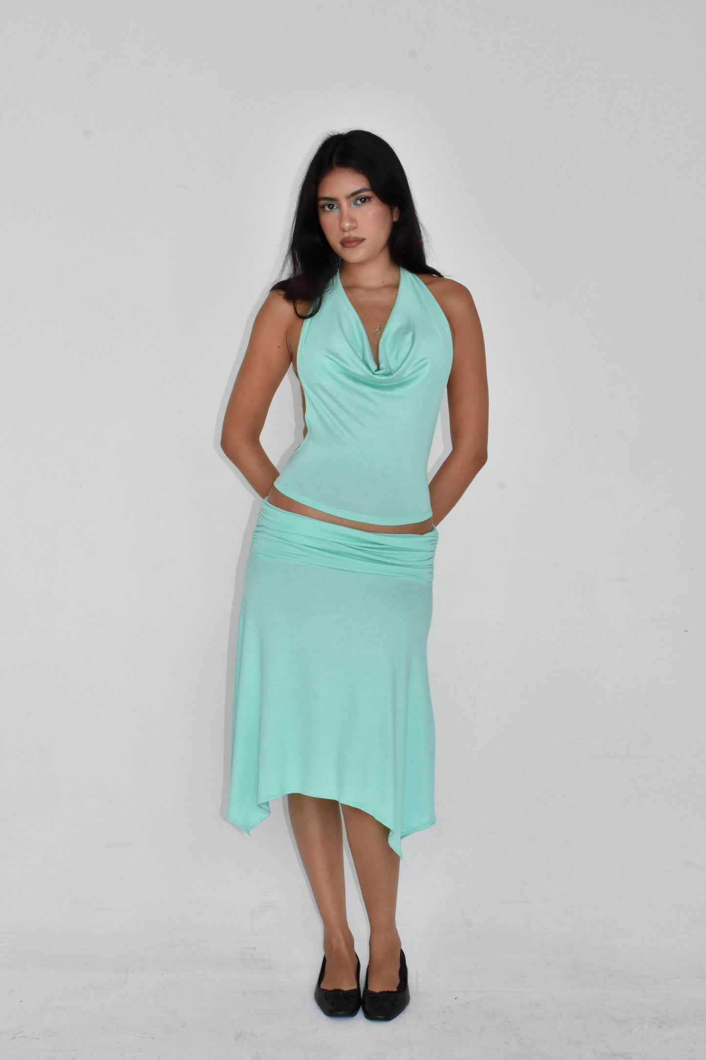 the sirena midi skirt // turquoise